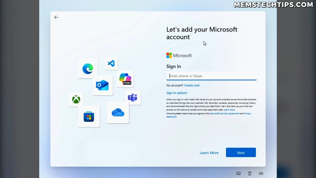 Windows 11 Local Account: How to Bypass Microsoft Account in 25H2 build 26220.6772 3 Screenshot showing the Windows setup screen where the process begins
