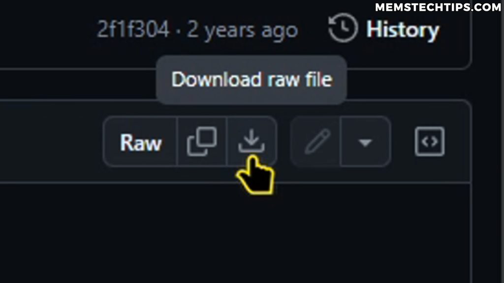 Download raw file button on GitHub for downloading the Media Creation Tool wrapper