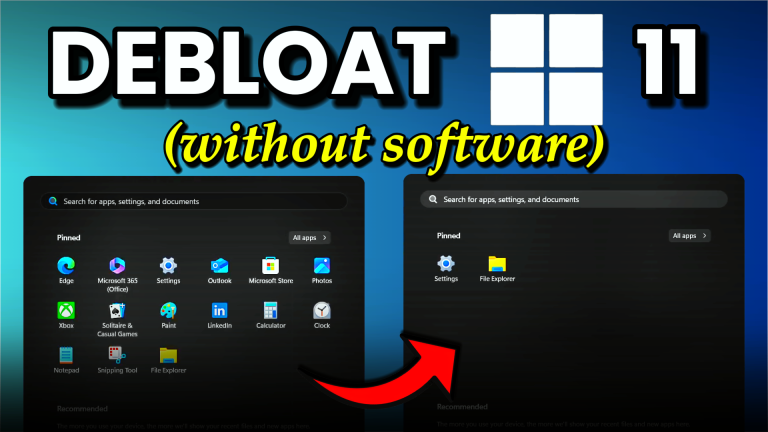 Debloat Windows 11 WITHOUT Software so it Looks Like LTSC! (Ultimate Guide) Cover Image