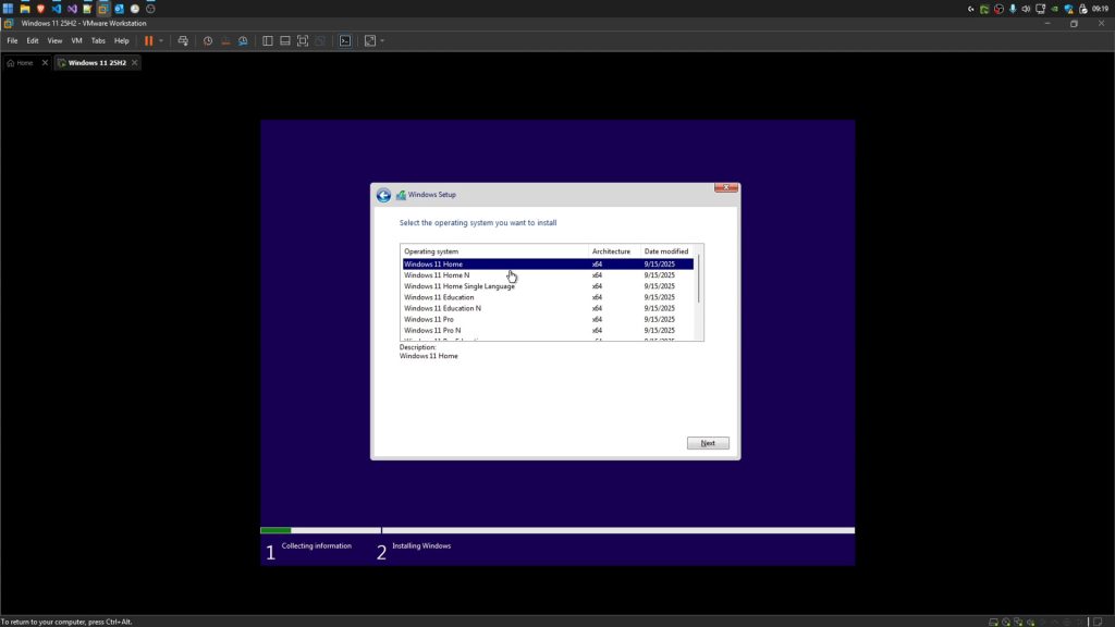Windows 11 25H2 Official Download: How to Install and Enable New Start Menu 4 Selecting Windows 11 Home edition during the installation process