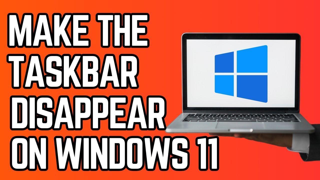 Windows 11 tutorial showing how to hide and auto-hide taskbar for more screen space