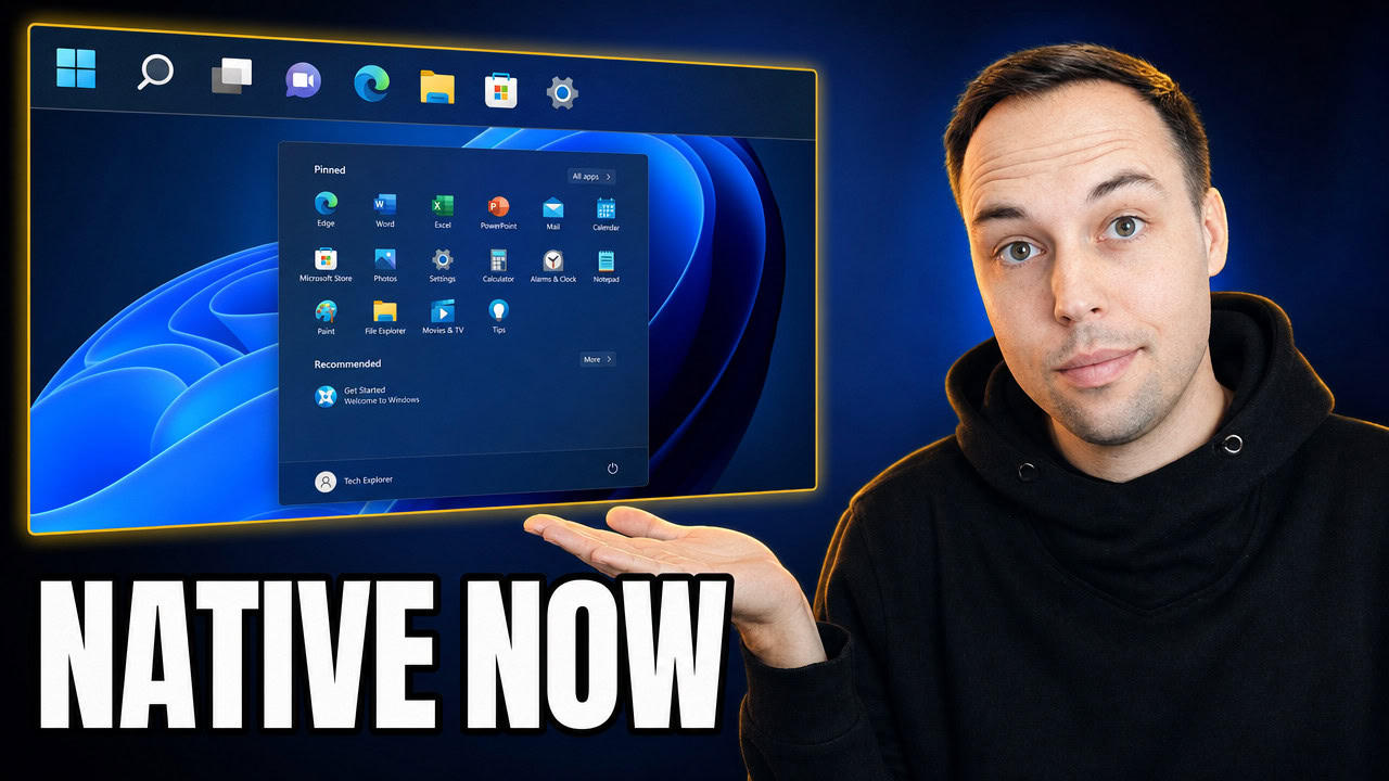 Windows 11 new built-in options to move the taskbar, resize the Start menu, and turn off web search