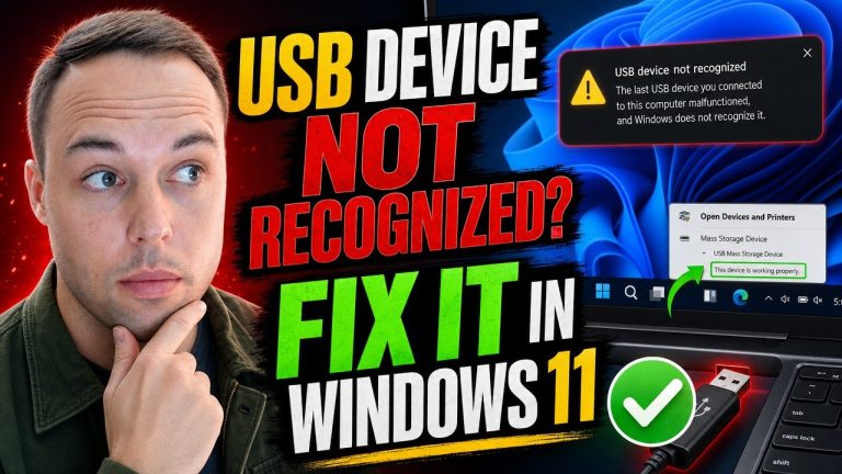 USB Device Not Recognized in Windows 11? Every Fix, in Order
